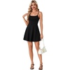 image:imageLYANER Womens Adjustable Spaghetti Straps Mini Dress Backless A Line Flowy Fit and Flare Cami Slip Short DressesSolid Black