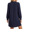 image:imageLYANER Womens Button Up Long Sleeve Casual Mini Dresses  Round Neck Puff Sleeve A Line Dressy Short Dress with Pockets Summer Buiness OutfitsNavy Blue