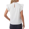 image:imageLYANER Womens Cotton Casual Babydoll Tops  Summer Mock Neck Ruffle Short Sleeve Keyhole Back Eyelet Dressy Peplum BlouseWhite