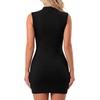 image:imageLYANER Womens Cut Out Bodycon Sexy Mini Dress  Sleeveless tight bodycon fit with front keyhole and collar button emphasizing charming waistline for sexy night outBlack