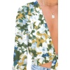 image:imageLYANER Womens Deep V Neck Sexy Wrap Crop Top  Summer Tie Front Knot Long Sleeve Dressy Casual BlouseGreen Print