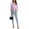 image:imageLYANER Womens Deep V Neck Sexy Wrap Crop Top  Summer Tie Front Knot Long Sleeve Dressy Casual BlouseLight Purple
