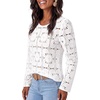 image:imageLYANER Womens Eyelet Lace Round Neck Puff Long Sleeve Dressy Casual Blouse TopsWhite