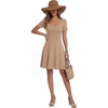 image:imageLYANER Womens Fit and Flare Casual Mini Dress  Summer Scoop Neck Short Sleeve Ruffle A Line Beach Vacation Short Skater DressesKhaki