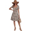 image:imageLYANER Womens Fit and Flare Casual Mini Dress  Summer Scoop Neck Short Sleeve Ruffle A Line Beach Vacation Short Skater DressesLeopard