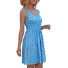 image:imageLYANER Womens Floral Print Casual Mini Dress  Summer U Neck Sleeveless Ruched Ruffle A Line Beach Vacation Short SundressAzure