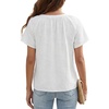 image:imageLYANER Womens Floral Tie Front Casual Blouse  Summer Short Sleeve Loose Fit Dressy Shirts Fashion TopsWhite