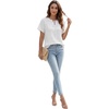 image:imageLYANER Womens Floral Tie Front Casual Blouse  Summer Short Sleeve Loose Fit Dressy Shirts Fashion TopsWhite