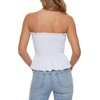 image:imageLYANER Womens Frill Shirred Y2k Tube Top  Strapless Sleeveless Pleated Ruffle Hem Peplum Bandeau Blouse ShirtsWhite
