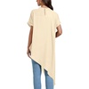 image:imageLYANER Womens Irregular Hem Dressy Top  Summer Mock Neck Short Sleeve Loose Fit Elegant Casual Blouse Tops Work ShirtBeige