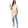 image:imageLYANER Womens Irregular Hem Dressy Top  Summer Mock Neck Short Sleeve Loose Fit Elegant Casual Blouse Tops Work ShirtBeige