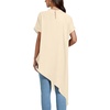image:imageLYANER Womens Irregular Hem Dressy Top  Summer Mock Neck Short Sleeve Loose Fit Elegant Casual Blouse Tops Work ShirtLight Apricot