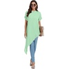 image:imageLYANER Womens Irregular Hem Dressy Top  Summer Mock Neck Short Sleeve Loose Fit Elegant Casual Blouse Tops Work ShirtMint Green