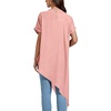 image:imageLYANER Womens Irregular Hem Dressy Top  Summer Mock Neck Short Sleeve Loose Fit Elegant Casual Blouse Tops Work ShirtPink