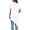 image:imageLYANER Womens Irregular Hem Dressy Top  Summer Mock Neck Short Sleeve Loose Fit Elegant Casual Blouse Tops Work ShirtPure White