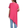 image:imageLYANER Womens Irregular Hem Dressy Top  Summer Mock Neck Short Sleeve Loose Fit Elegant Casual Blouse Tops Work ShirtRose