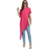 image:imageLYANER Womens Irregular Hem Dressy Top  Summer Mock Neck Short Sleeve Loose Fit Elegant Casual Blouse Tops Work ShirtRose