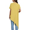 image:imageLYANER Womens Irregular Hem Dressy Top  Summer Mock Neck Short Sleeve Loose Fit Elegant Casual Blouse Tops Work ShirtYellow