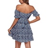 image:imageLYANER Womens Off Shoulder Casual Dress  Summer Tie Back Wrap Layer Ruffle A Line Short Sleeve Party Elegant Mini DressesNavy Blue Print