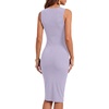 image:imageLYANER Womens Ribbed Knit Work Office Midi Dress  Crewneck Sleeveless Stretch Bodycon Knee Length Party DressesLight Purple