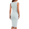 image:imageLYANER Womens Ribbed Knit Work Office Midi Dress  Crewneck Sleeveless Stretch Bodycon Knee Length Party DressesPale Blue
