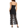image:imageLYANER Womens Sheer Lace Layered Tulle Hem Spaghetti Straps Slit Bodycon Cocktail Party Maxi DressBlack