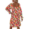 image:imageLYANER Womens Shirred Party Mini Dress  Square Neck Lantern Long Sleeve Ruffle A Line Flowy Casual Short DressesRose Red Orange
