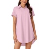 image:imageLYANER Womens Shirt Dress Collar Neck Short Sleeve Button Down Blouse DressBaby Pink