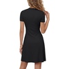 image:imageLYANER Womens Twist Knot Elegant Mini Dress  Crew Neck Short Sleeve Fit and Flare A Line Mid Thigh Length Bodycon Cocktail Party Office Short DressesBlack