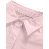 image:imageLYANER Womens V Neck Casual Shirt Dress  Collar Button Down Loose Long Sleeve Mini DressesLight Pink
