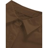 image:imageLYANER Womens V Neck Casual Shirt Dress  Collar Button Down Loose Long Sleeve Mini DressesLight Pure Brown