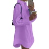 image:imageLYANER Womens V Neck Casual Shirt Dress  Collar Button Down Loose Long Sleeve Mini DressesLilac