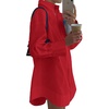 image:imageLYANER Womens V Neck Casual Shirt Dress  Collar Button Down Loose Long Sleeve Mini DressesRed