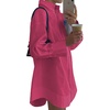 image:imageLYANER Womens V Neck Casual Shirt Dress  Collar Button Down Loose Long Sleeve Mini DressesRose