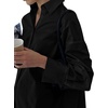 image:imageLYANER Womens V Neck Casual Shirt Dress  Collar Button Down Loose Long Sleeve Mini DressesSolid Black