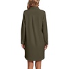 image:imageLYANER Womens V Neck Dressy Shirt Dress  Collar Button Down Long Sleeve Split Hem Casual Blouse Tunic DressesArmy Green