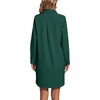 image:imageLYANER Womens V Neck Dressy Shirt Dress  Collar Button Down Long Sleeve Split Hem Casual Blouse Tunic DressesPure Dark Green