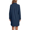 image:imageLYANER Womens V Neck Dressy Shirt Dress  Collar Button Down Long Sleeve Split Hem Casual Blouse Tunic DressesPure Navy Blue