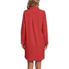 image:imageLYANER Womens V Neck Dressy Shirt Dress  Collar Button Down Long Sleeve Split Hem Casual Blouse Tunic DressesPure Red