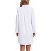 image:imageLYANER Womens V Neck Dressy Shirt Dress  Collar Button Down Long Sleeve Split Hem Casual Blouse Tunic DressesSolid White