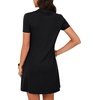 image:imageLYANER Womens Zipper Front Casual Mini Dress  Summer Low Cut V Neck Short Sleeve Ruffle A Line Sexy Short DressesBlack