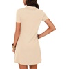 image:imageLYANER Womens Zipper Front Casual Mini Dress  Summer Low Cut V Neck Short Sleeve Ruffle A Line Sexy Short DressesDark Apricot