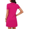 image:imageLYANER Womens Zipper Front Casual Mini Dress  Summer Low Cut V Neck Short Sleeve Ruffle A Line Sexy Short DressesRose Red