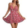 Burgundy Floral Print