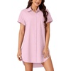 image:imageLYANER Womens Shirt Dress Collar Neck Short Sleeve Button Down Blouse DressBaby Pink
