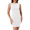 image:imageLYANER Womens Summer Boat Neck Sleeveless Party Bodycon Mini DressWhite