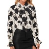 image:imageLYANER Womens Bow Tie Neck Business Work Blouse  Ruffle Long Sleeve Dressy Office Shirt TopPrinted Khaki