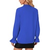 image:imageLYANER Womens Bow Tie Neck Business Work Blouse  Ruffle Long Sleeve Dressy Office Shirt TopRoyal Blue