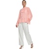 image:imageLYANER Womens Chiffon Bow Tie Neck Casual Blouse  See Through Ruffle Long Sleeve Ruched Double Layer Peplum Hem Dressy Elegant Top ShirtsLight Pink