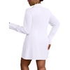 image:imageLYANER Womens Collared Deep V Neck Sexy Tops  Summer Button Down Long Sleeve Slit Hem Long Blouse ShirtsWhite